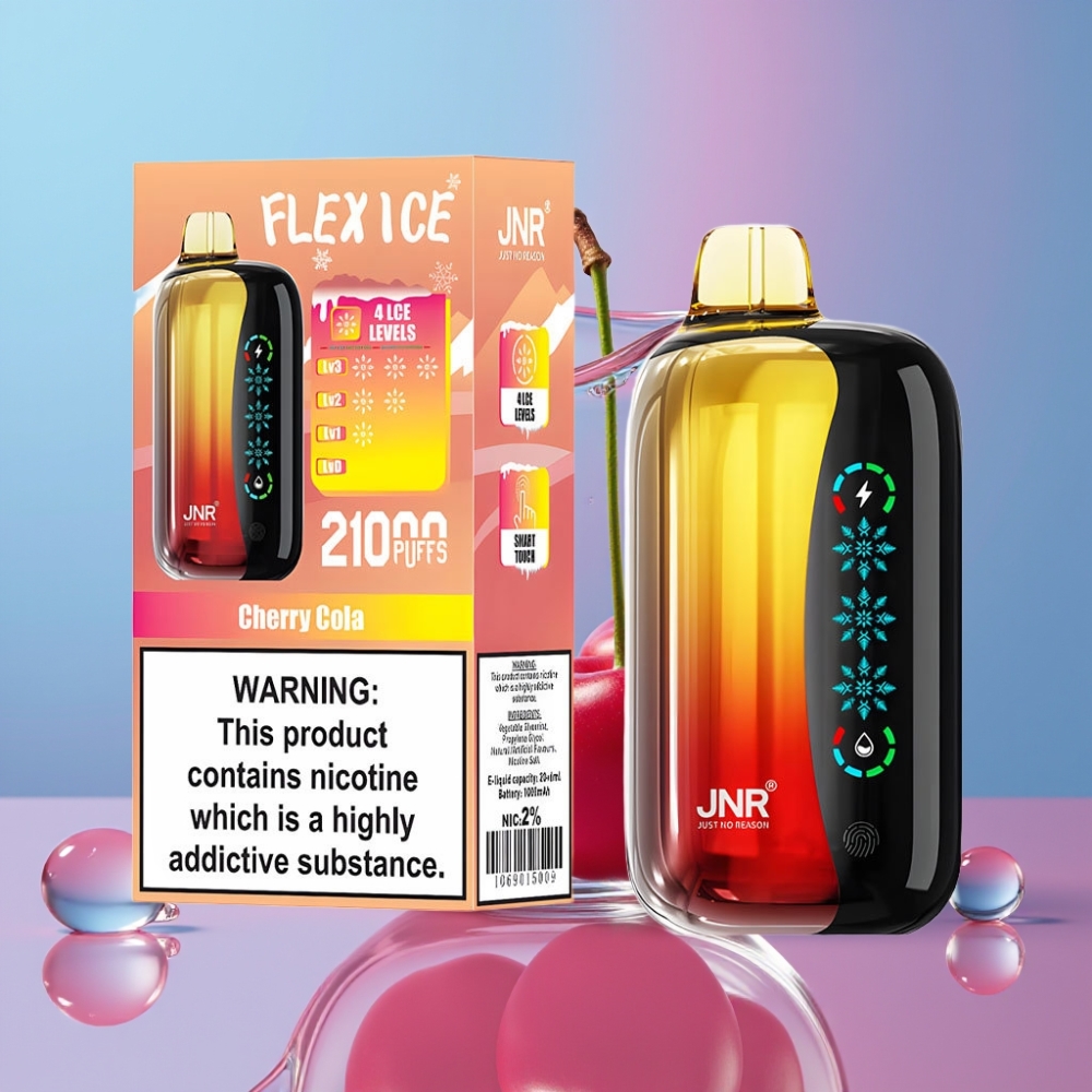 JNR Flex Ice Čerešňová Kola 21000 Puffov, Ice Adjustable, 26ml, Typ-C