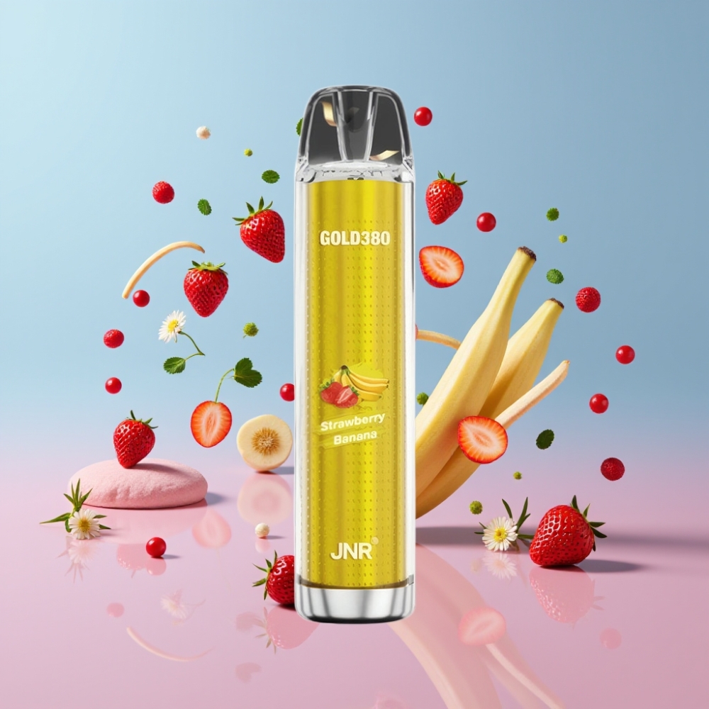 JNR Gold380 6000 Puffs Disposable Vape Jahoda Banán 6000 Puffs 1500mAh 13ml JNR Gold380 6000 Puffs Disposable Vape Jahoda Banán 6000 Puffs 1500mAh 13ml