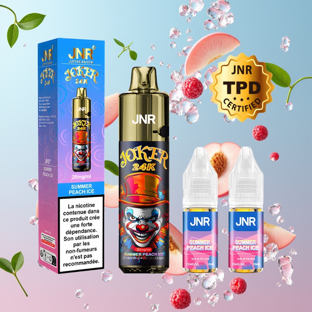 JNR Joker 24K Puffs 10ml Refillable Pod, 800mAh, Letný Broskyňový ľad