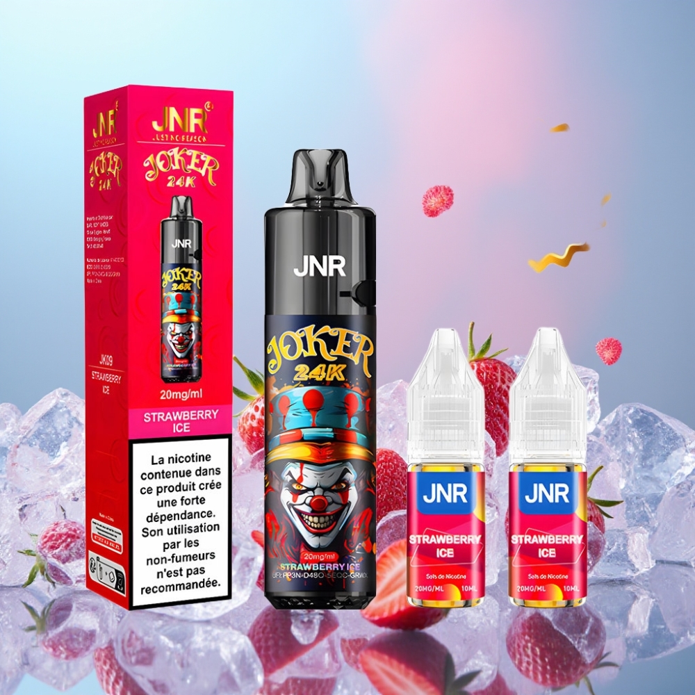 JNR Joker 24K Puffs 2+10ml Plniteľný Pod, Jahodový Ľad, 800mAh, Typ-C