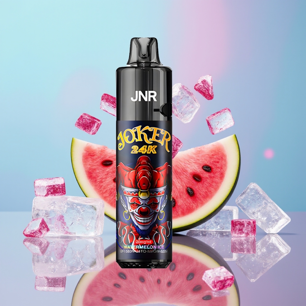 JNR Joker 24K Puffs Disposable Vape Melónový ľad, 24000 Puffs, 2% nikotín, 800mAh JNR Joker 24K Puffs Disposable Vape Melónový ľad, 24000 Puffs, 2% nikotín, 800mAh