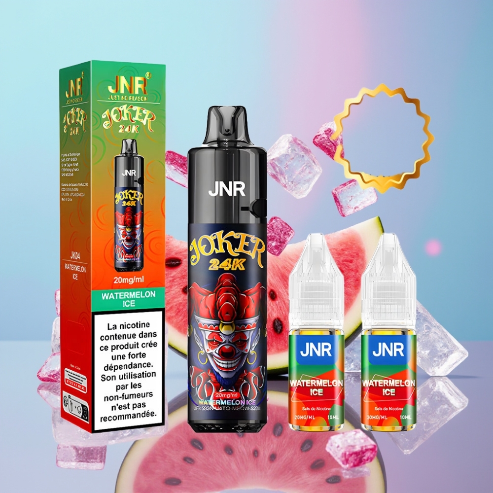 JNR Joker 24K Puffs Disposable Vape Melónový ľad, 24000 Puffs, 2% nikotín, 800mAh