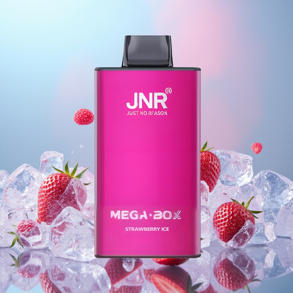 JNR Mega Box 25000 Puffs Disposable Vape Jahodový ľad, 30ml, 850mAh, Dual Mesh Coil JNR Mega Box 25000 Puffs Disposable Vape Jahodový ľad, 30ml, 850mAh, Dual Mesh Coil