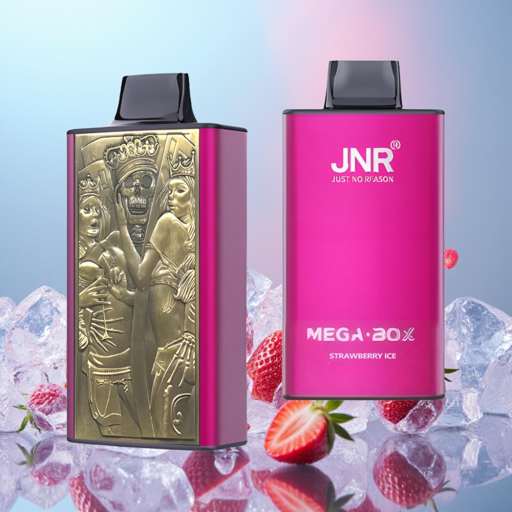 JNR Mega Box 25000 Puffs Disposable Vape Jahodový ľad, 30ml, 850mAh, Dual Mesh Coil