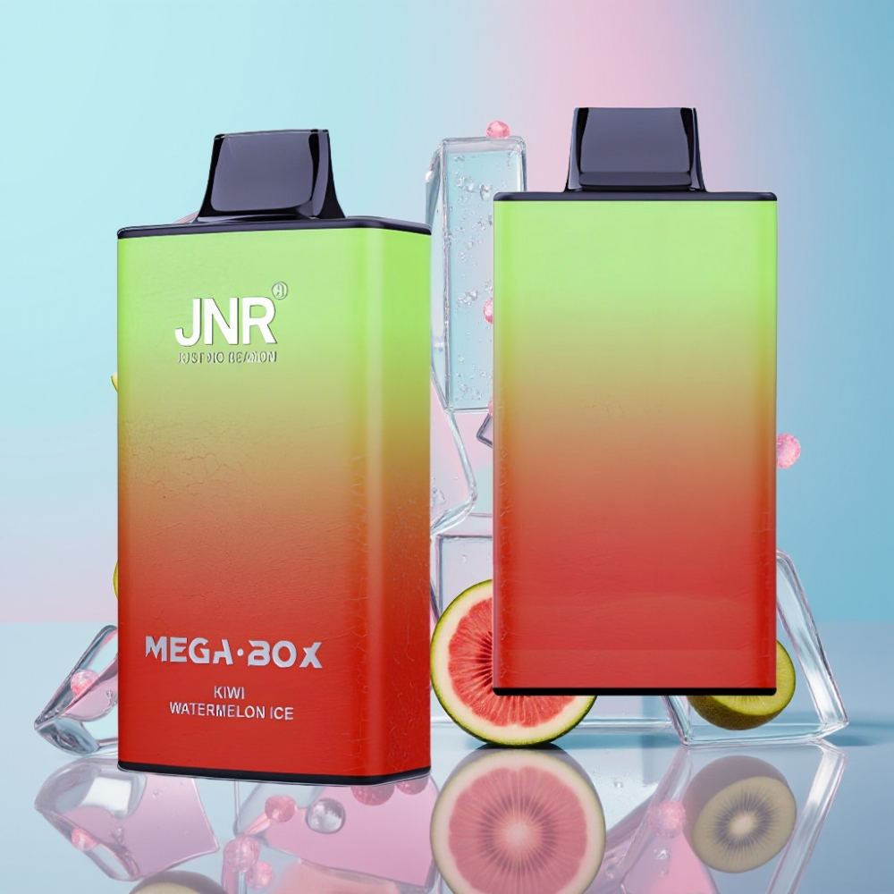 JNR Mega Box 25000 Puffs Disposable Vape Kiwi-Melónový Ľad, 30ml, 850mAh, Dual Mesh Coil