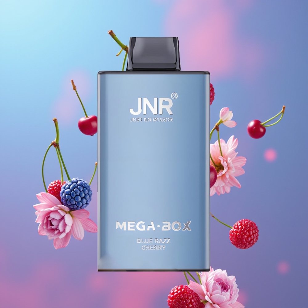 JNR Mega Box 25000 Puffs Disposable Vape Modrá Malina Čerešňa, 30ml, 850mAh, Dual Mesh JNR Mega Box 25000 Puffs Disposable Vape Modrá Malina Čerešňa, 30ml, 850mAh, Dual Mesh