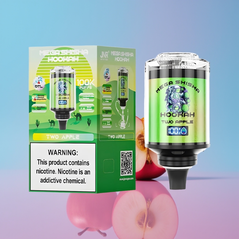 JNR Mega Shisha Hookah 100K Stolová Kompatibilita Dve Jablká 100000 puffov 60ml 2200mAh