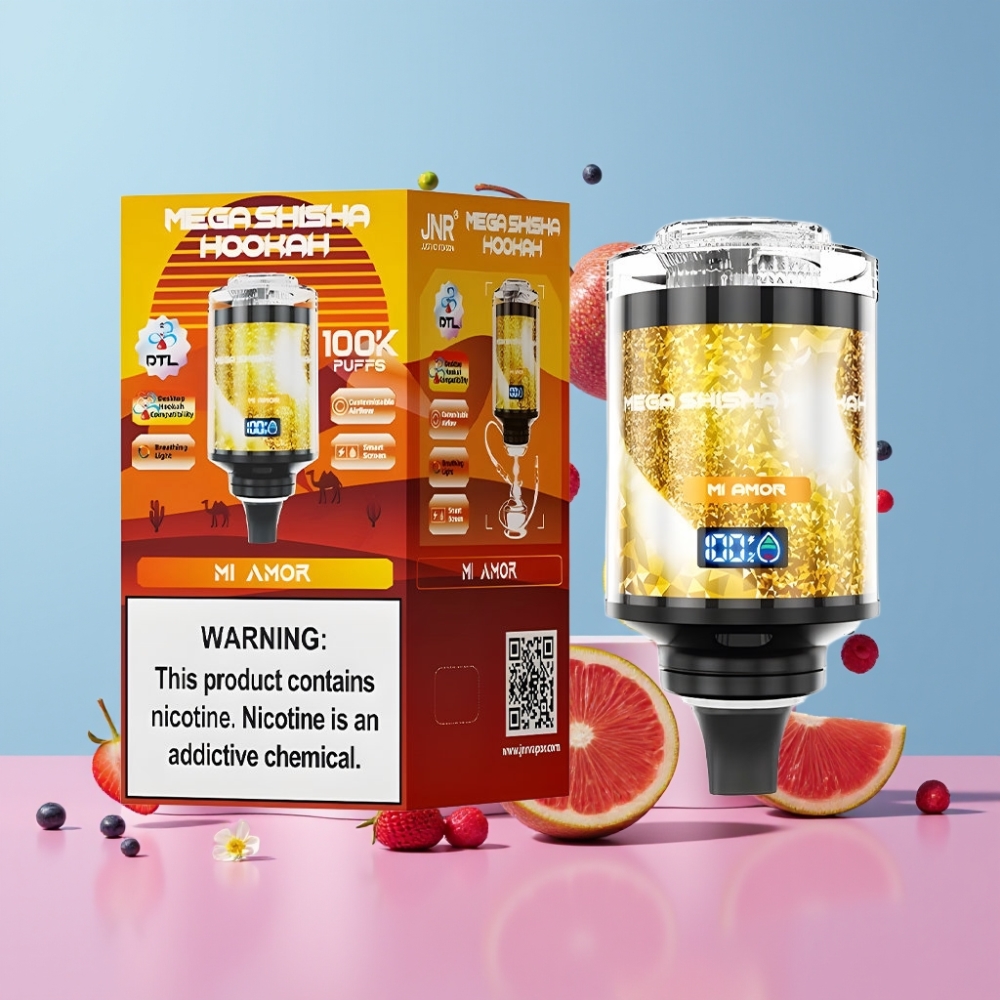 JNR Mega Shisha Hookah 100K Stolová Kompatibilita Mi Amor 60ml 2200mAh Typ-C