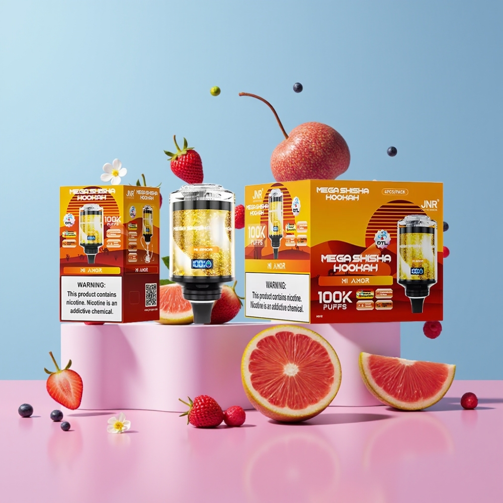 JNR Mega Shisha Hookah 100K Stolová Kompatibilita Mi Amor 60ml 2200mAh Typ-C