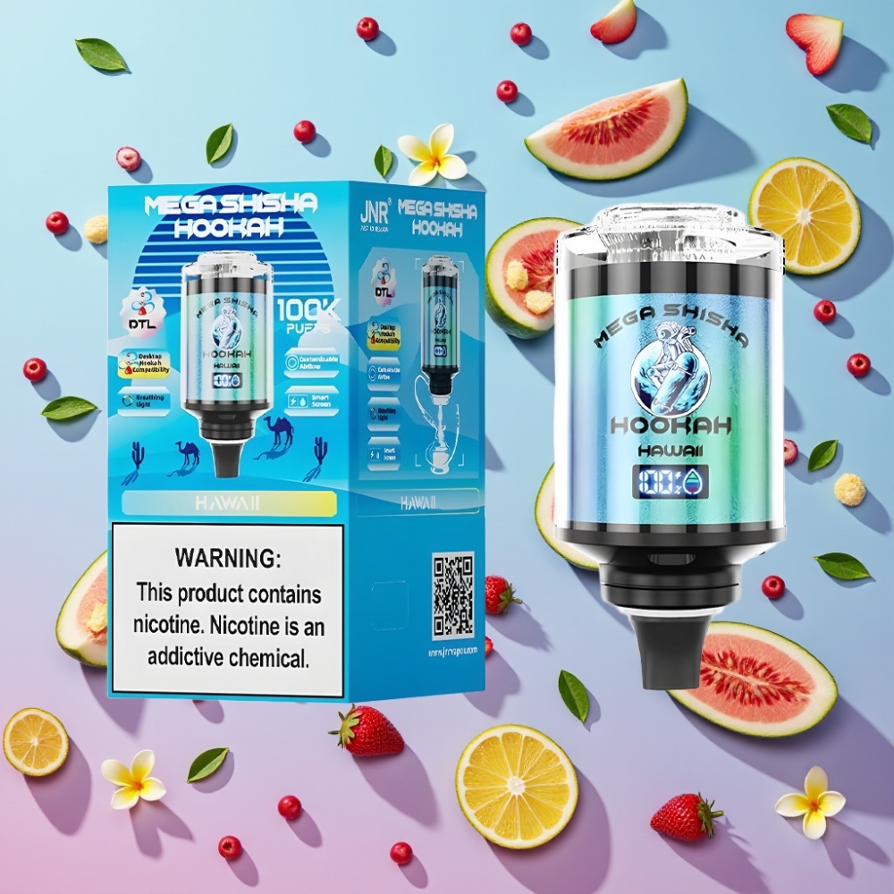 JNR Mega Shisha Hookah Kompatibilita s počítačom Hawaii 60ml 2200mAh Typ-C