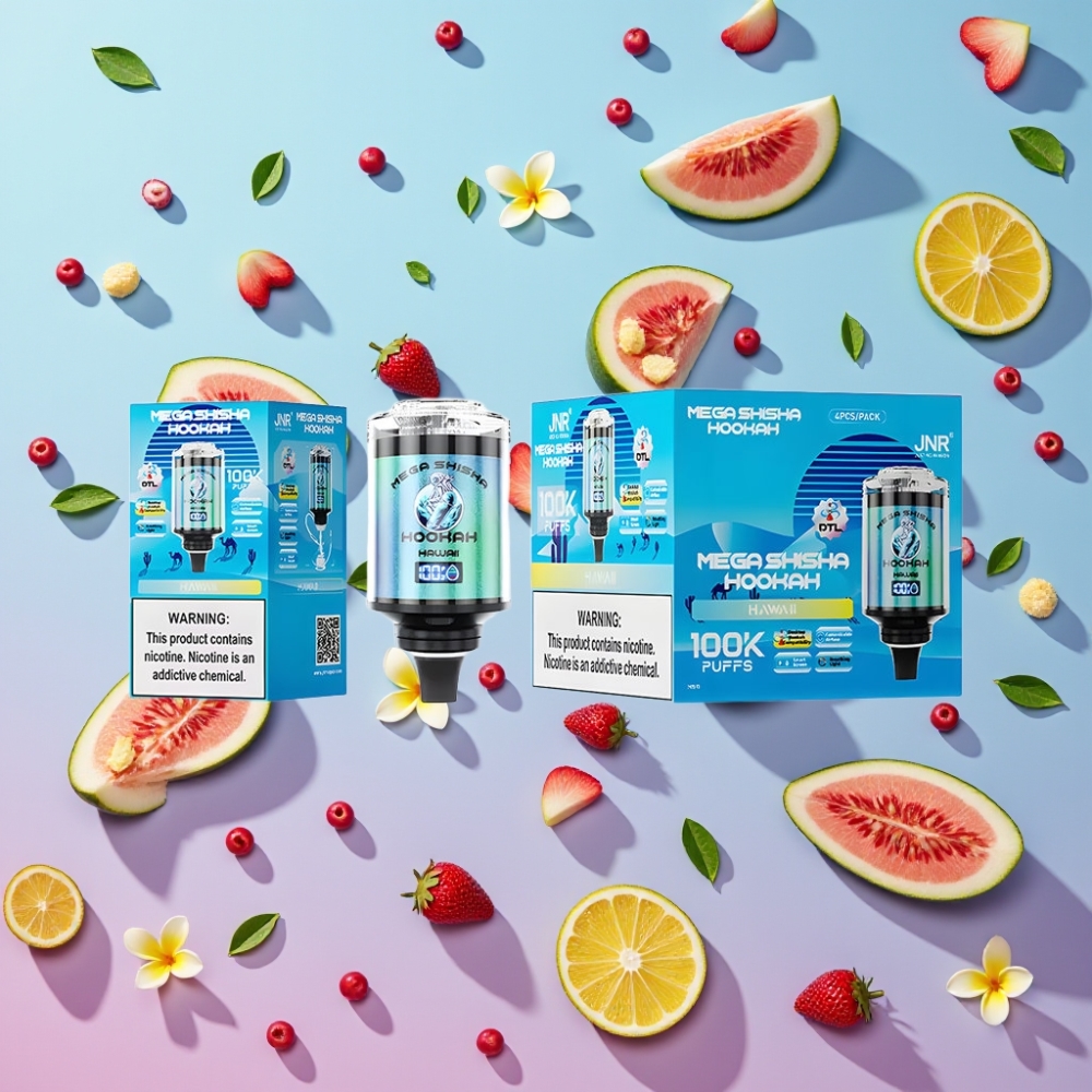 JNR Mega Shisha Hookah Kompatibilita s počítačom Hawaii 60ml 2200mAh Typ-C