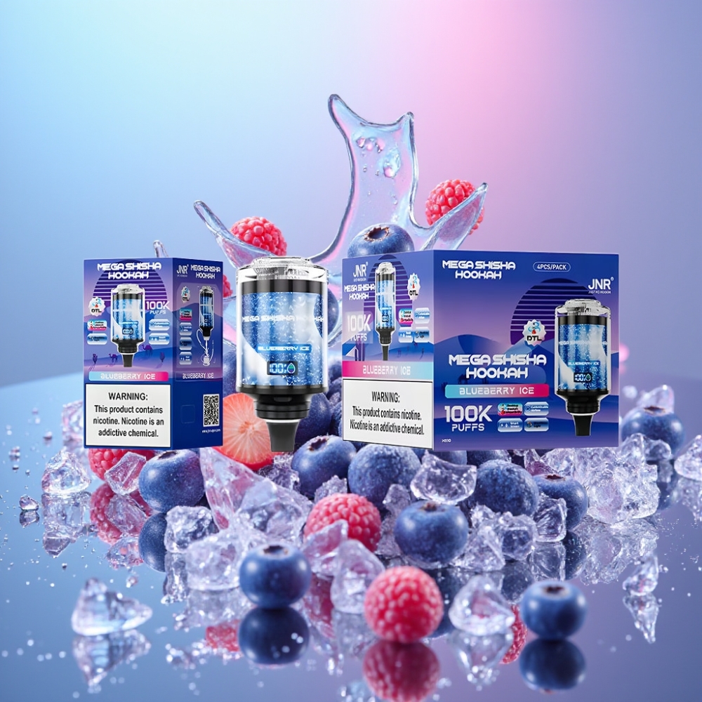 JNR Mega Shisha Hookah Stolová Kompatibilita Borovica s ľadom 100K 60ml 2200mAh