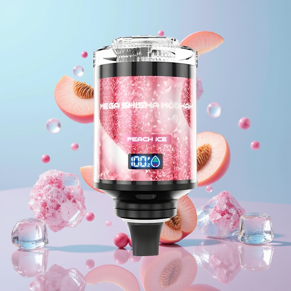 JNR Mega Shisha Hookah Stolová Kompatibilita Broskyňa Ľad 100K 60ml 2200mAh Typ-C JNR Mega Shisha Hookah Stolová Kompatibilita Broskyňa Ľad 100K 60ml 2200mAh Typ-C