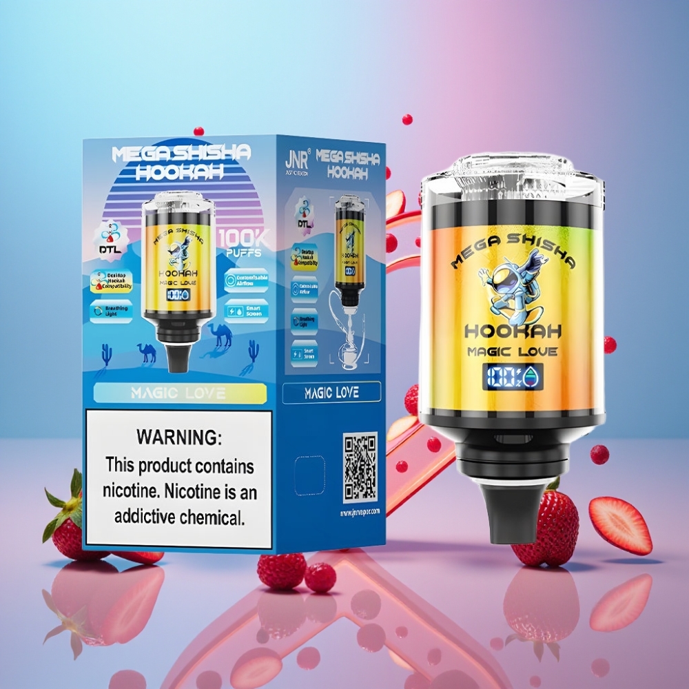 JNR Mega Shisha Hookah Stolová Kompatibilita Magická Láska 100K 60ml 2200mAh Type-C