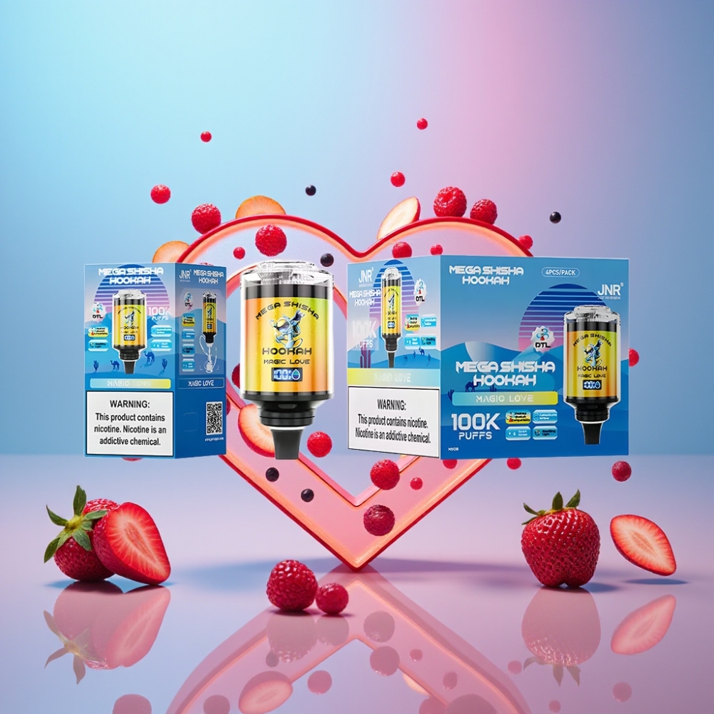 JNR Mega Shisha Hookah Stolová Kompatibilita Magická Láska 100K 60ml 2200mAh Type-C