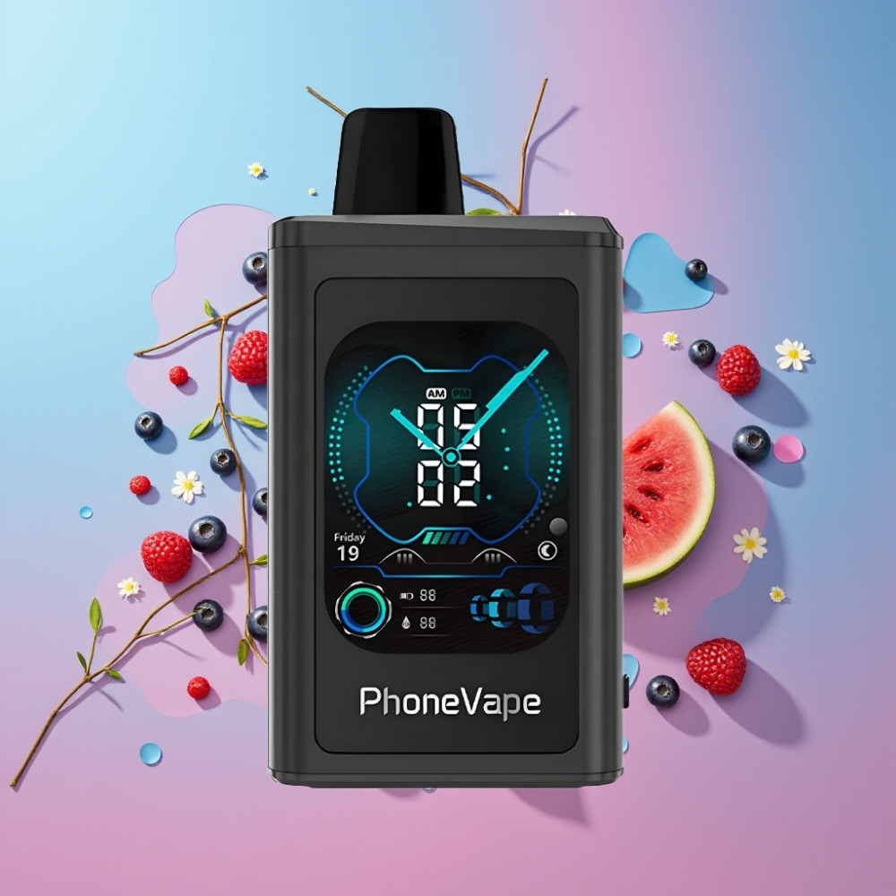 JNR PhoneVape 30000 fajkov, Boruvka Vodný melón, Turbo Mód, 850mAh, Typ-C JNR PhoneVape 30000 fajkov, Boruvka Vodný melón, Turbo Mód, 850mAh, Typ-C