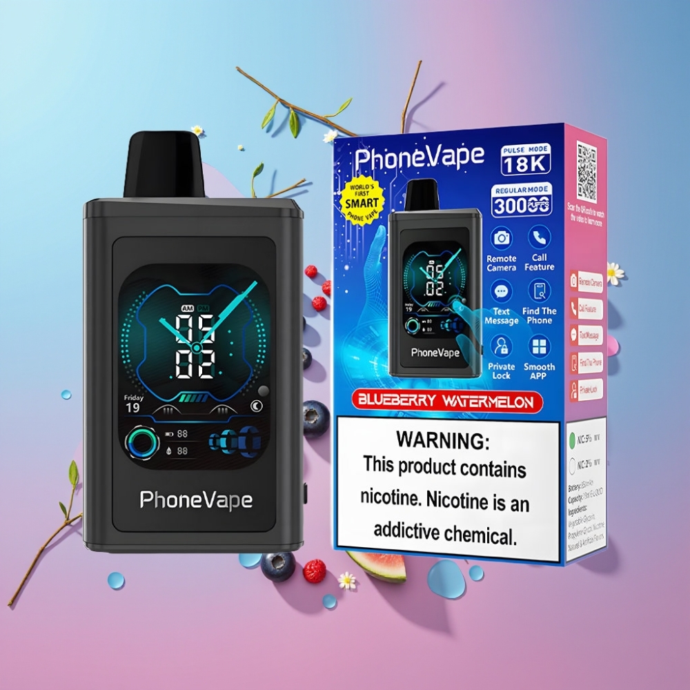 JNR PhoneVape 30000 fajkov, Boruvka Vodný melón, Turbo Mód, 850mAh, Typ-C