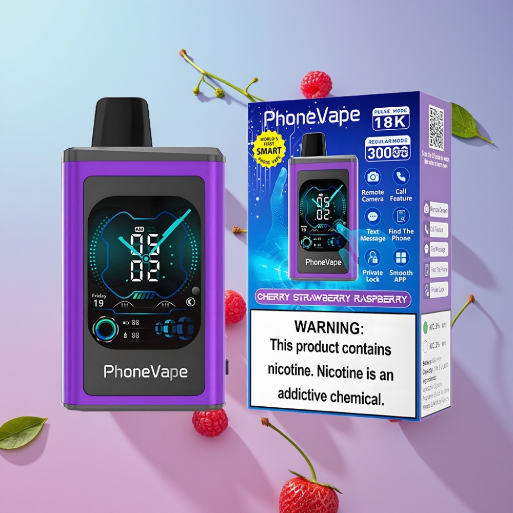 JNR PhoneVape 30000 fajkov Disposable Vape, 850mAh, Typ-C, Čerešňa Jahoda Malina