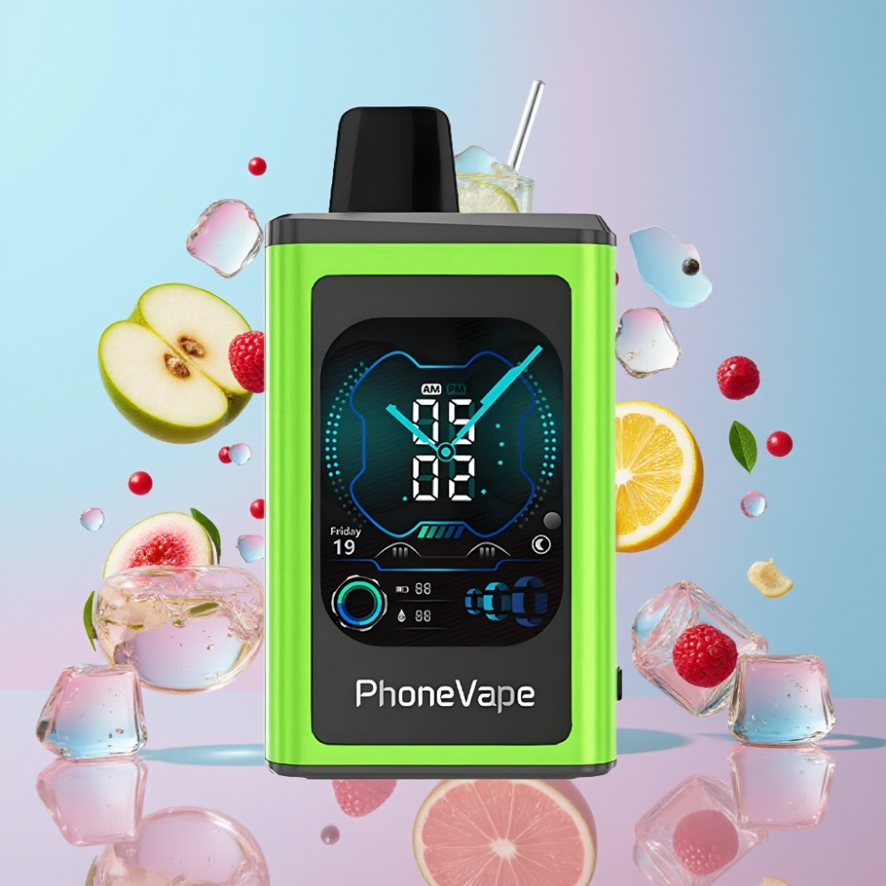 JNR PhoneVape 30000 fajkov Disposable Vape kyslé jablko ľad, 850mAh, Turbo Mode, Adjustable Airflow JNR PhoneVape 30000 fajkov Disposable Vape kyslé jablko ľad, 850mAh, Turbo Mode, Adjustable Airflow