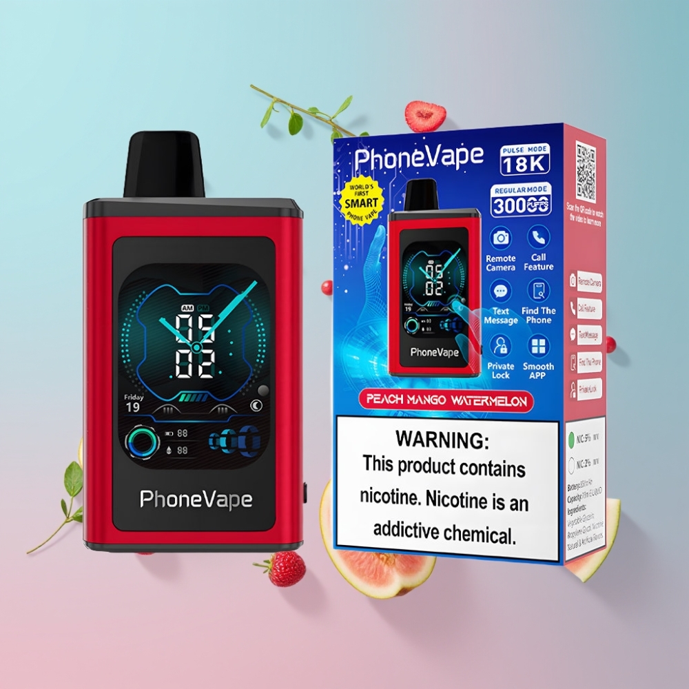 JNR PhoneVape 30000 puffs Disposable Vape Broskyňa Mango Melón, 850mAh, Turbo Mode, App Controlled