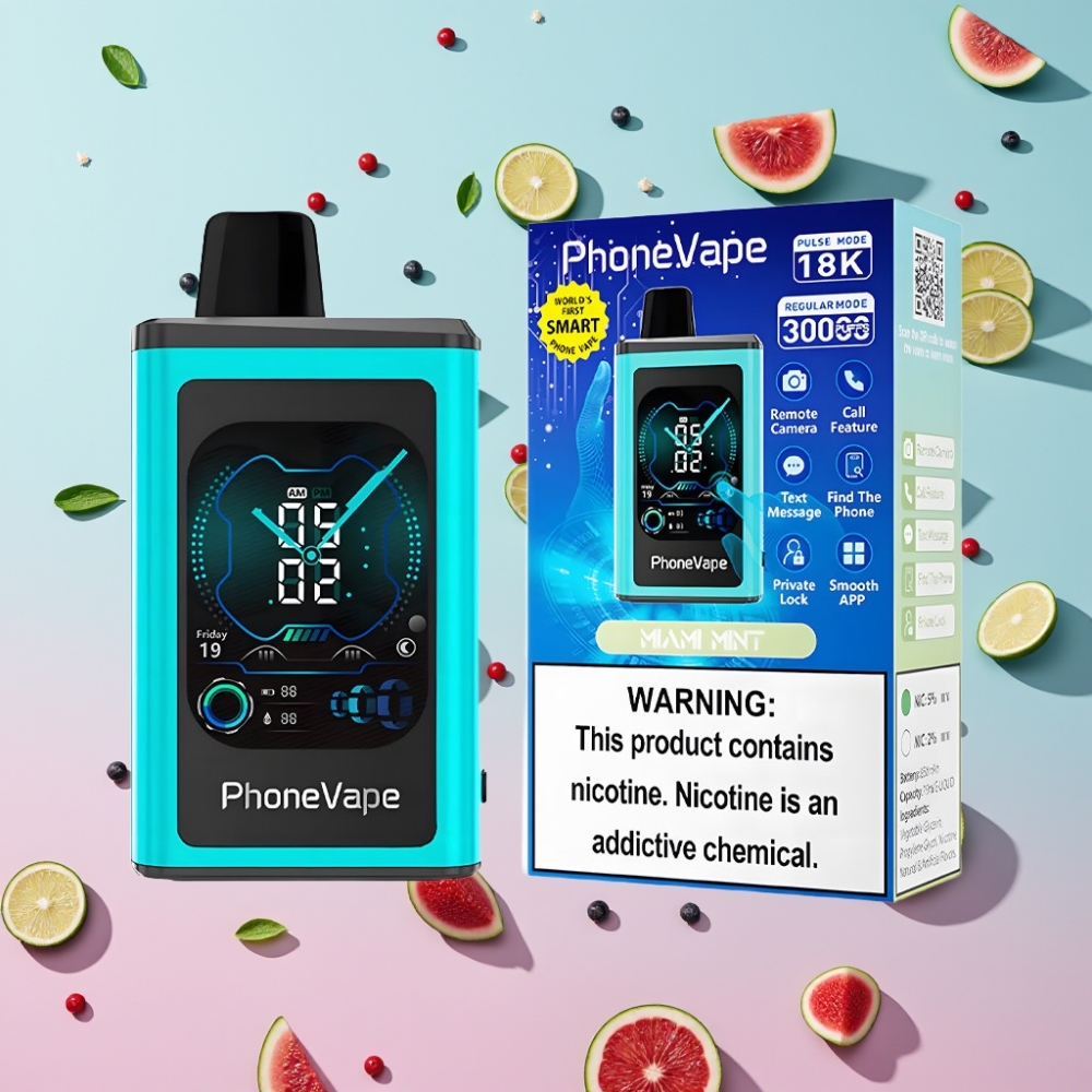 JNR PhoneVape 30000 puffs Disposable Vape Miami Mäta, 850mAh, Turbo Mode, Full Display