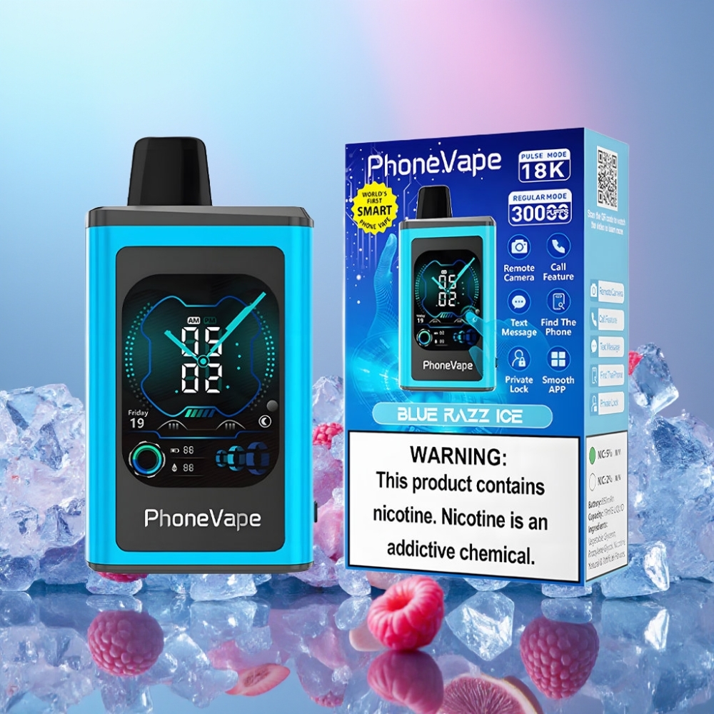 JNR PhoneVape 30000 puffs Disposable Vape Modrá Malina Ľadová, 850mAh, Typ-C, Turbo Mód