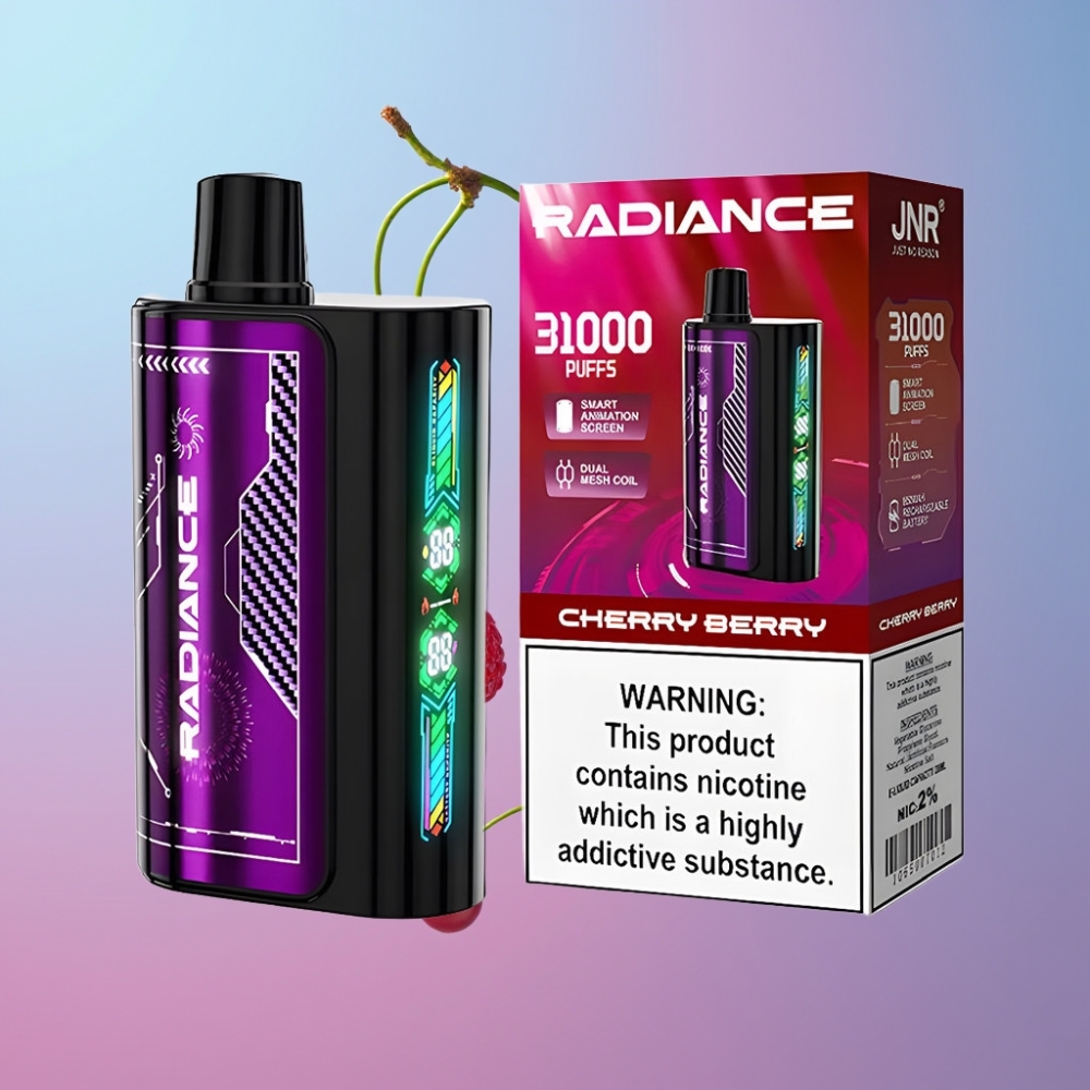 JNR Radiance 31000 Púfov Disposable Vape ČEREŠŇA BOROVICA, 28ml, Dual Mesh Coil, 950mAh