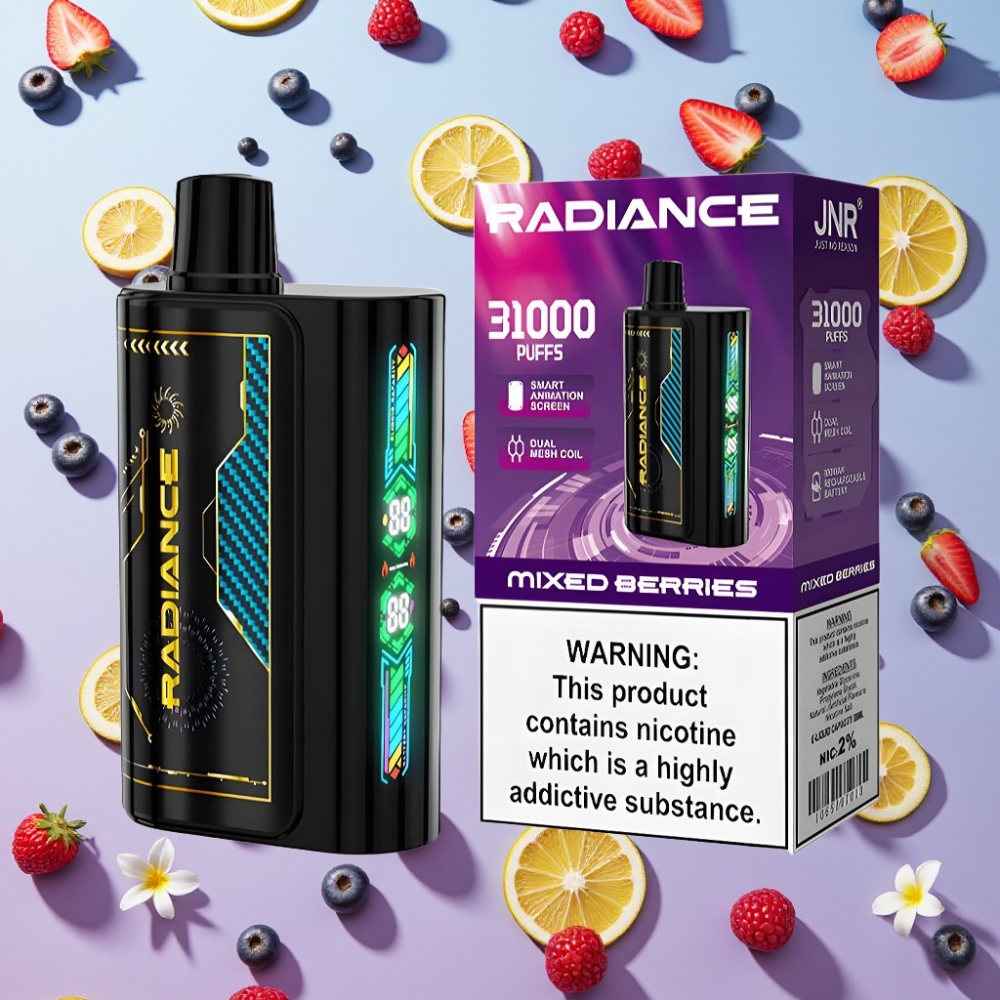 JNR Radiance 31000 Puffs Disposable Vape MIEŠANÉ BOBULE, 28ml, Dual Mesh Coil, Type-C