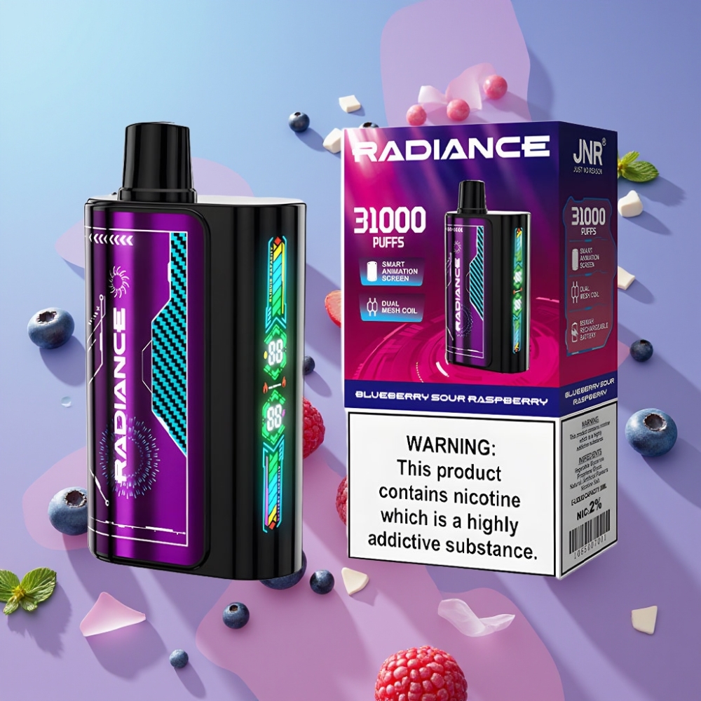 JNR Radiance 31000 Puffs Disposable Vape ČUČORIEDKA KYSLA MALINA 28ml 950mAh