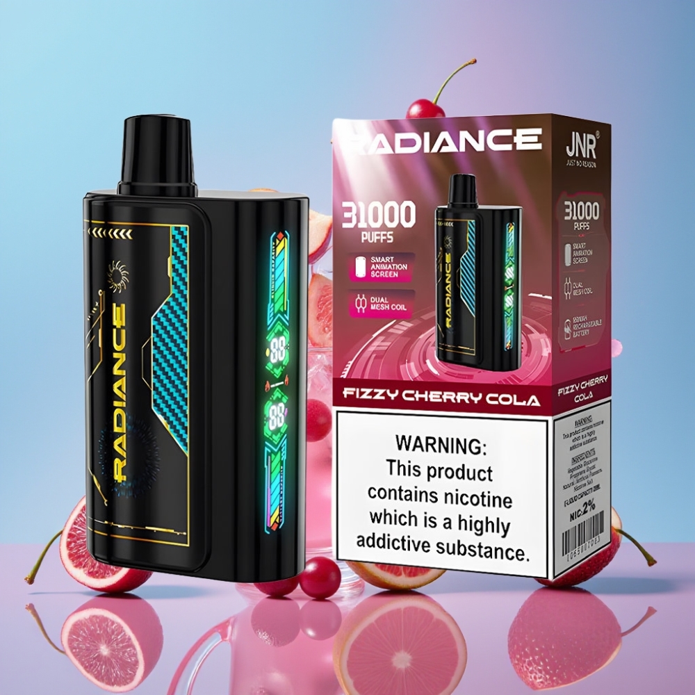 JNR Radiance FIZZY CHERRY COLA 31000 Puffs, 28ml, Dual Mesh Coil, 950mAh