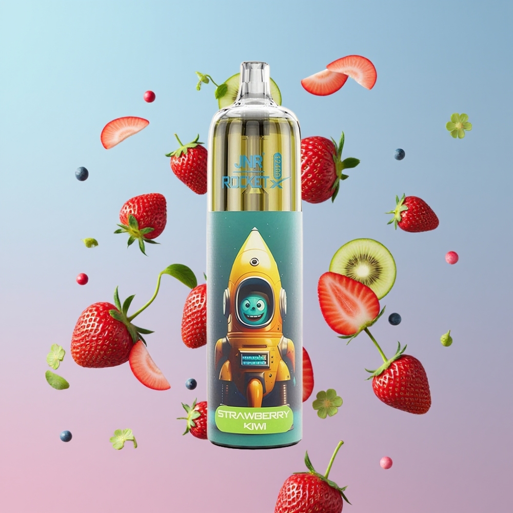 JNR Rocket-X 12400 Puffs Jednorazová E-cigareta Jahoda-Kívi, 25ml, 850mAh, RGB
