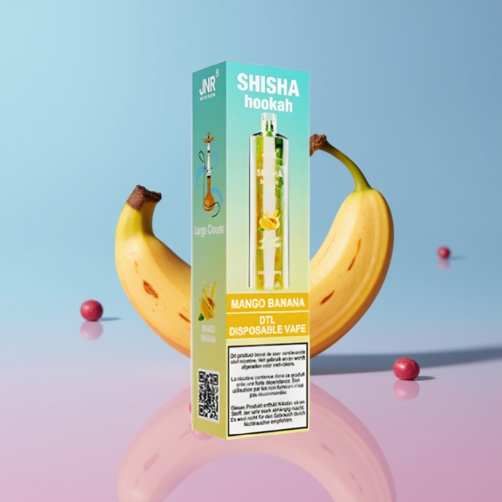 JNR Shisha Hookah 12000 Puffs Disposable Vape Mango Banana 24ml 750mAh