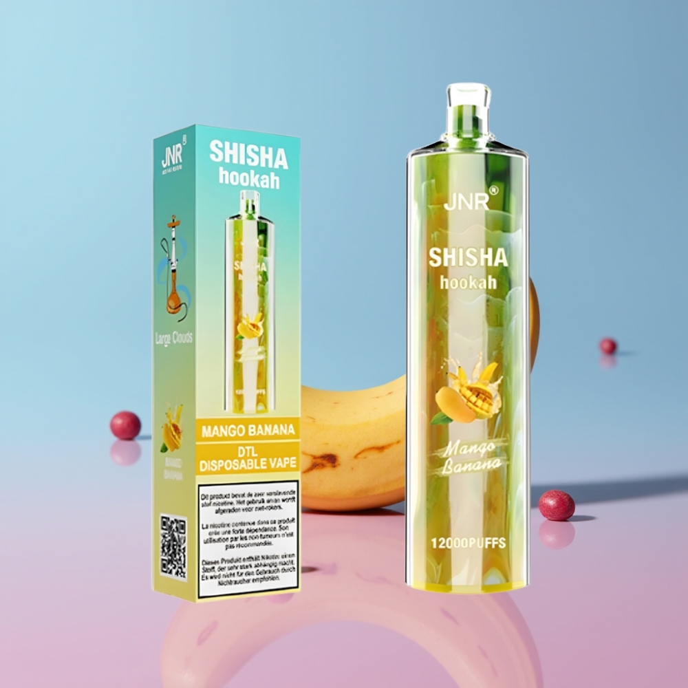 JNR Shisha Hookah 12000 Puffs Disposable Vape Mango Banana 24ml 750mAh