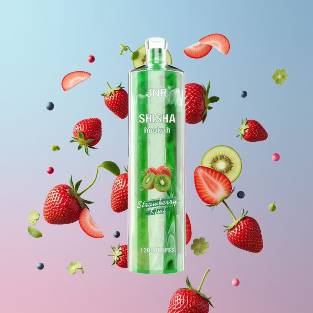 JNR Shisha Hookah 12000 Puffs Jahoda Kiwi 24ml 750mAh Typ-C