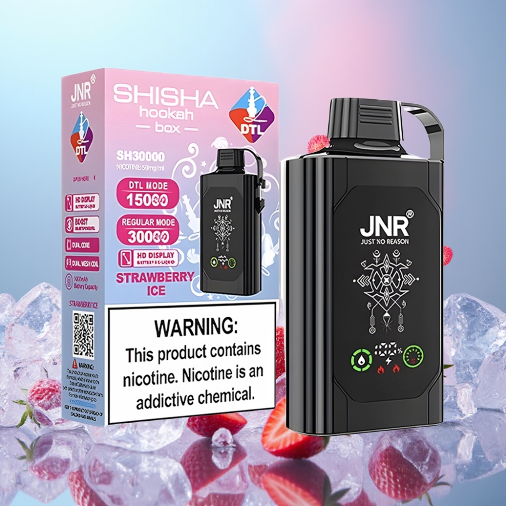JNR Shisha Hookah Box 20500 Puffs Jahoda Ľadová, 25ml, Dual Mesh Coil, Type-C