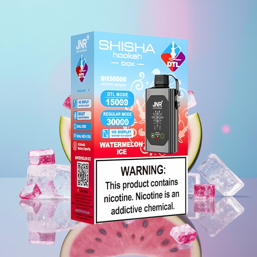 JNR Shisha Hookah Box 20500 Puffs Vodový ľad, 25ml, Dual Mesh Coil, Type-C