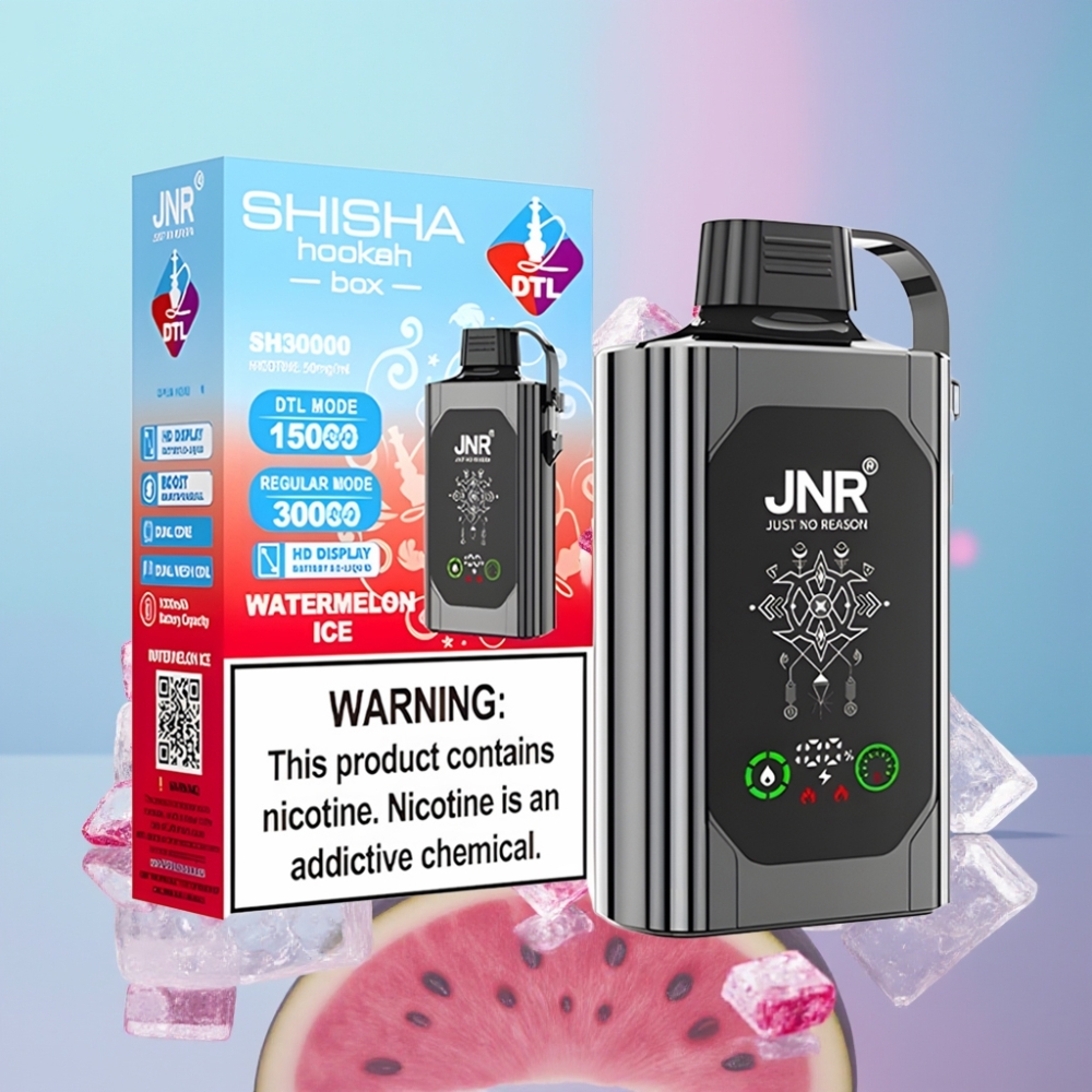 JNR Shisha Hookah Box 20500 Puffs Vodový ľad, 25ml, Dual Mesh Coil, Type-C