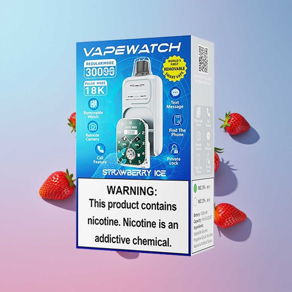 JNR VapeWatch 30000 Puffs Jahodový ľad – 30 000 ťahov, 1000mAh, 19mL