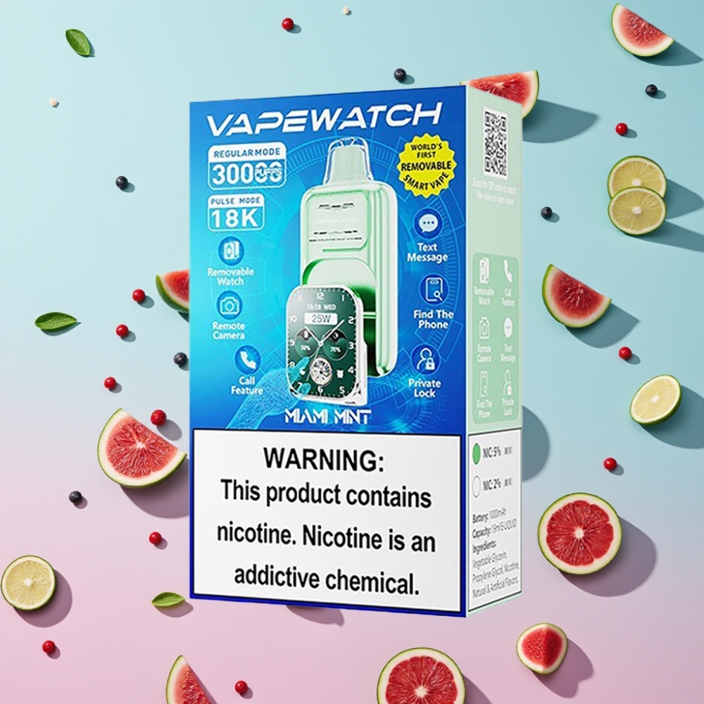 JNR VapeWatch 30000 Puffs Miami Mäta, 1000mAh, 19mL, Typ-C