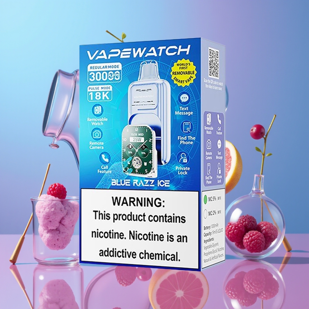 JNR VapeWatch 30000 Puffs Modrá Malina Ľadová 19mL 5% Dual Mesh Coil