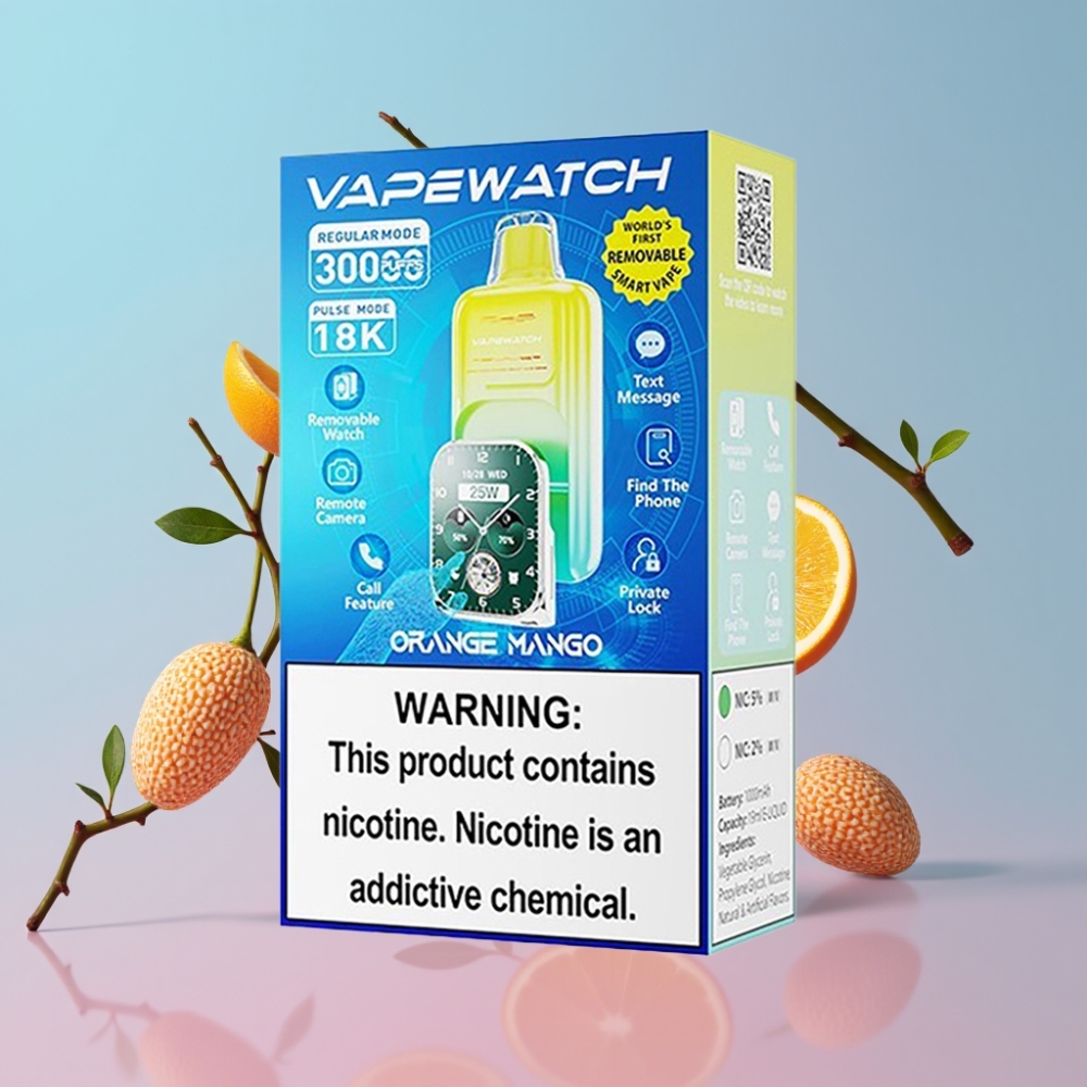 JNR VapeWatch 30000 Puffs Pomeranč Mango 19mL 5% Dual Mesh Coil