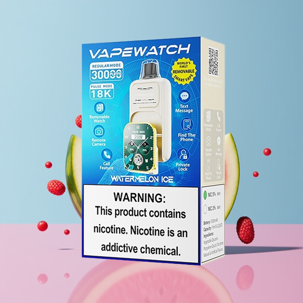 JNR VapeWatch 30000 Puffs Vodový melón Ice, 1000mAh, 19mL, 5%