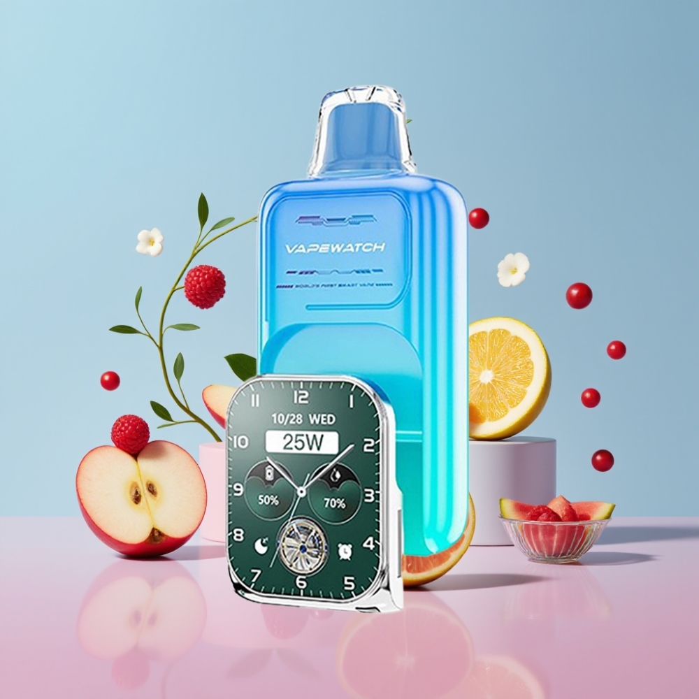 JNR VapeWatch 30000 Puffs kyslé jablko s ľadom, 19mL, 5% nikotínu, Dual Mesh Coil JNR VapeWatch 30000 Puffs kyslé jablko s ľadom, 19mL, 5% nikotínu, Dual Mesh Coil