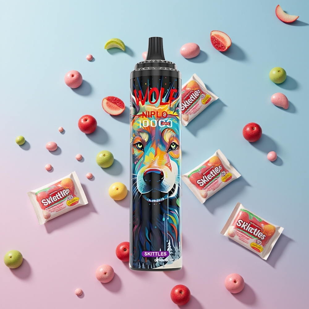 JNR Wolf Niplo 10000 Puffs Dužinkový Vape Skittles, 20ml/650mAh/Type-C