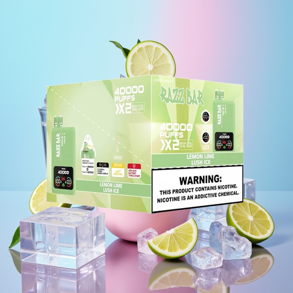 Razz Bar 40000 Puffs Disposable Vape CITRÓN LIMETA & LUSH ICE 40000 Puffs 5% Nikotín