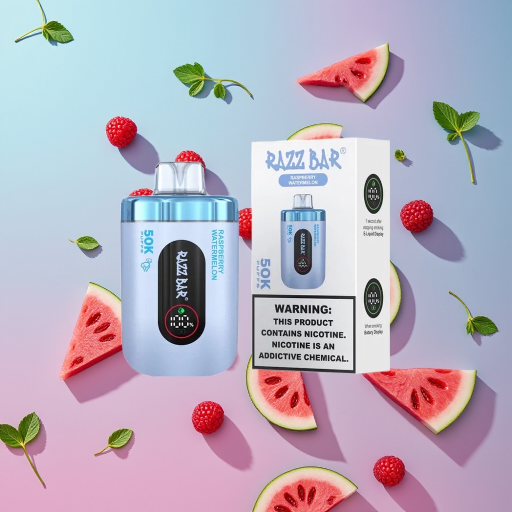 Razz Bar 50K Puffs Disposable Vape Malina Vodný melón 50K Puffs 1.0 Ohm Mesh 2% Nicotine Razz Bar 50K Puffs Disposable Vape Malina Vodný melón 50K Puffs 1.0 Ohm Mesh 2% Nicotine