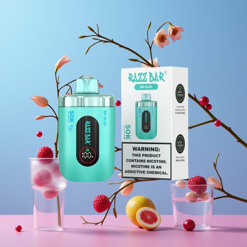 Razz Bar 50K Puffs Disposable Vape Pán Modrý, 50000 Puffs, 1.0 Ohm Mesh Coil, 650 mAh Razz Bar 50K Puffs Disposable Vape Pán Modrý, 50000 Puffs, 1.0 Ohm Mesh Coil, 650 mAh