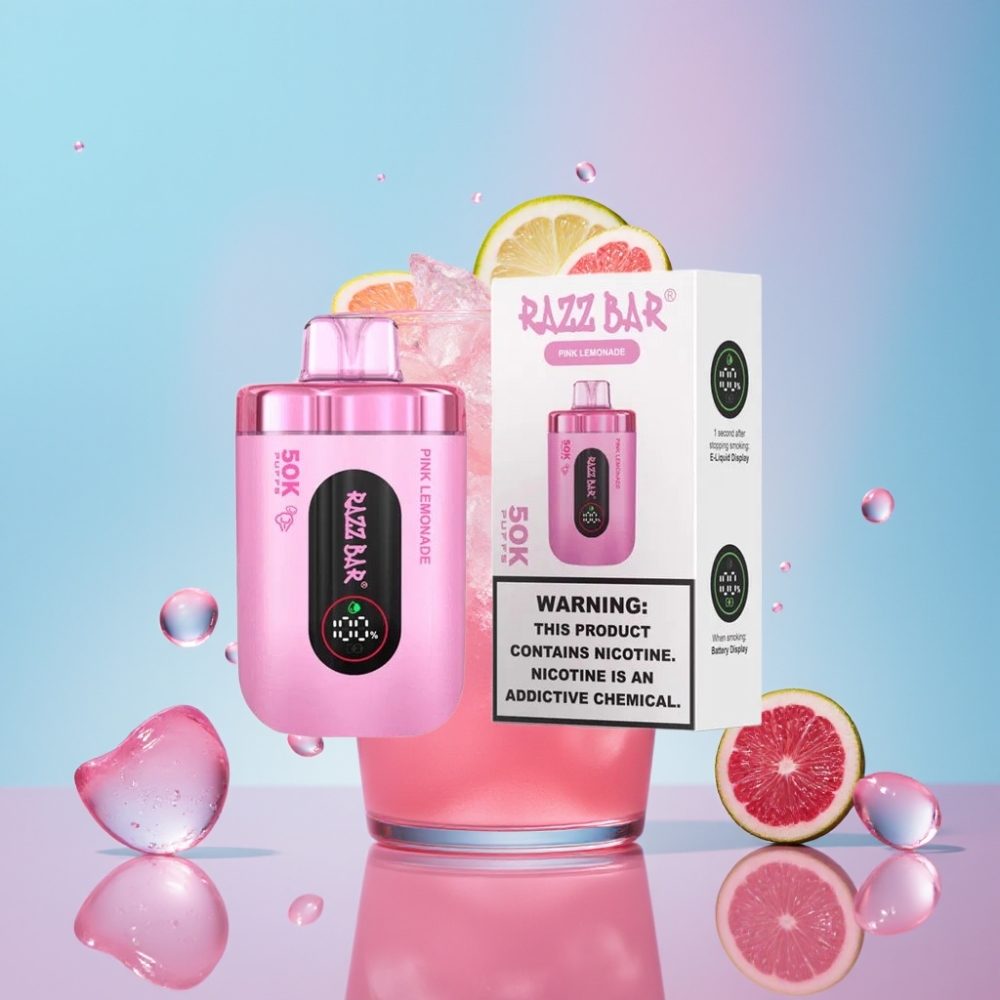 Razz Bar 50K Puffs Disposable Vape Ružová Limonáda 50000 Puffs 1.0 Ohm Mesh 650mAh Razz Bar 50K Puffs Disposable Vape Ružová Limonáda 50000 Puffs 1.0 Ohm Mesh 650mAh