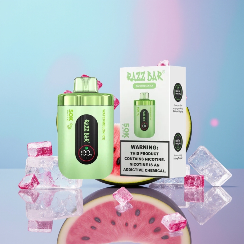 Razz Bar 50K Puffs Disposable Vape Vodný melón Ice 50000 Puffs 1.0 Ohm Mesh 650mAh Razz Bar 50K Puffs Disposable Vape Vodný melón Ice 50000 Puffs 1.0 Ohm Mesh 650mAh
