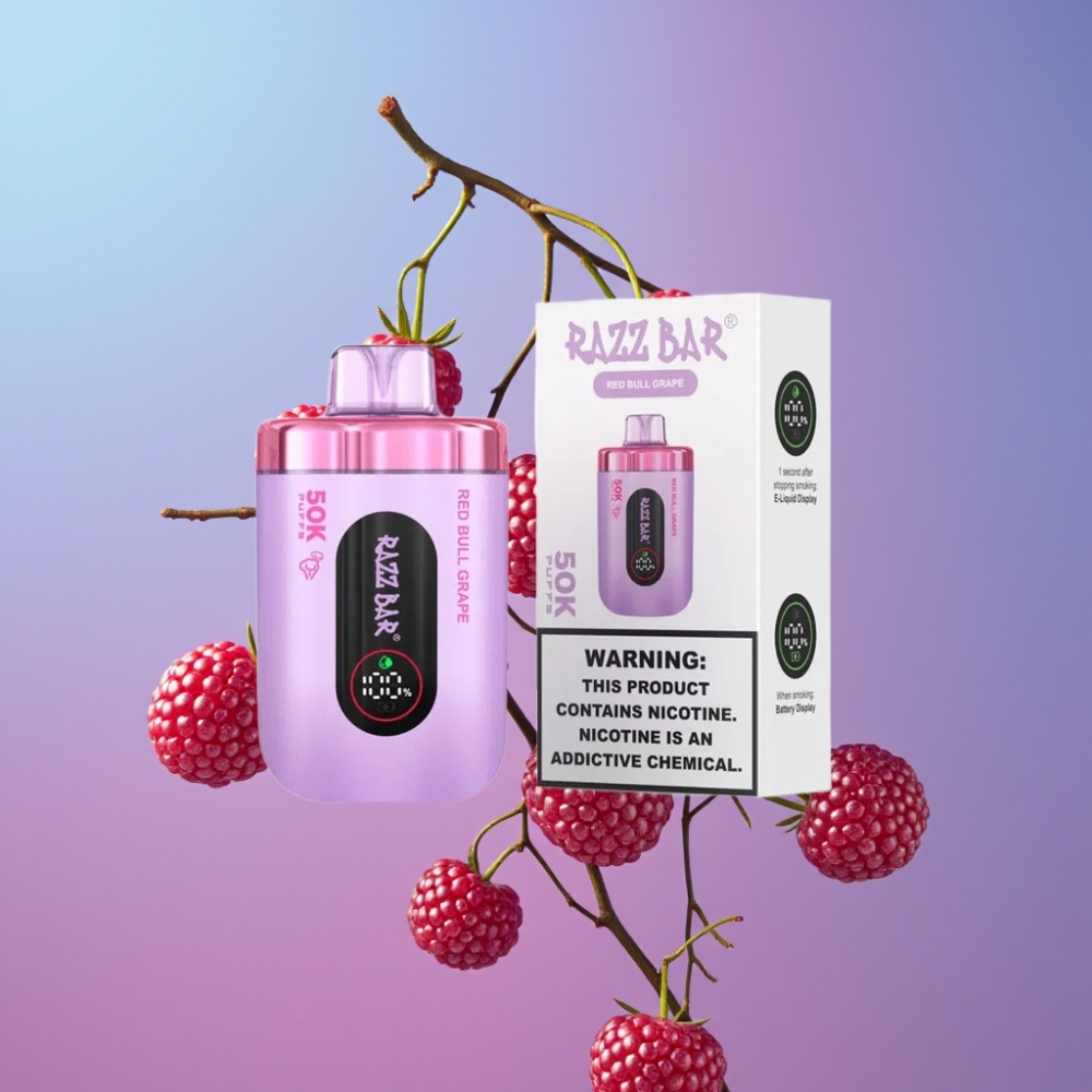 Razz Bar 50K Puffs Disposable Vape Červený Bull Hroznový 50000 Puffs 1.0 Ohm Mesh 650mAh Razz Bar 50K Puffs Disposable Vape Červený Bull Hroznový 50000 Puffs 1.0 Ohm Mesh 650mAh